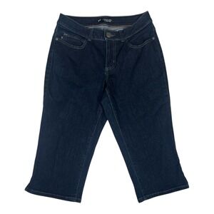 Lee Curvy Fit Capri Jeans Womens Size 8 Dark Wash‎ Stretch Denim